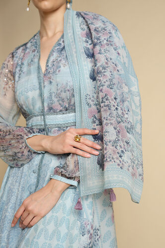 Juri Printed Stole - Powder Blue, Powder Blue, image 3